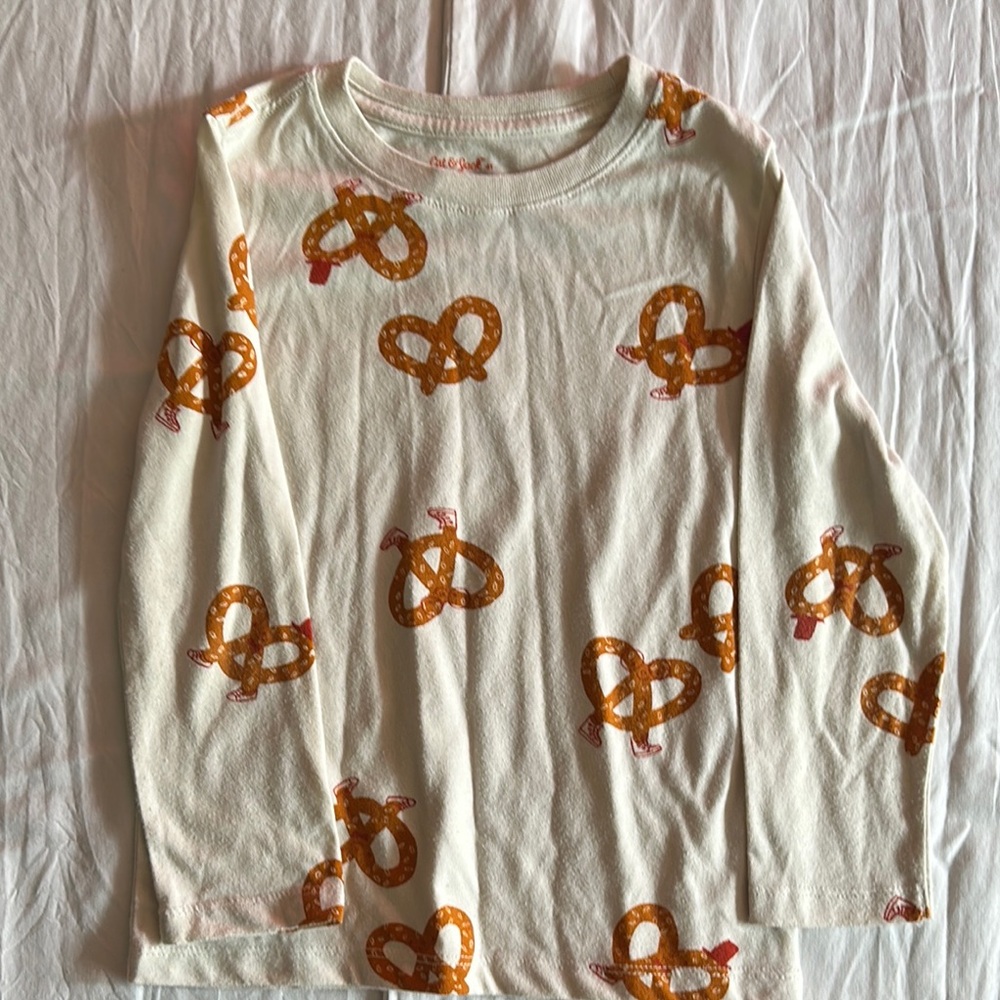 Cat & Jack White and Orange Long Sleeve Tee